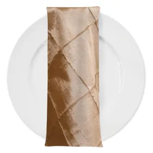 200pcs - 4" Pintuck Taffeta Table Napkin 18"x18" Square - Taupe Gold
