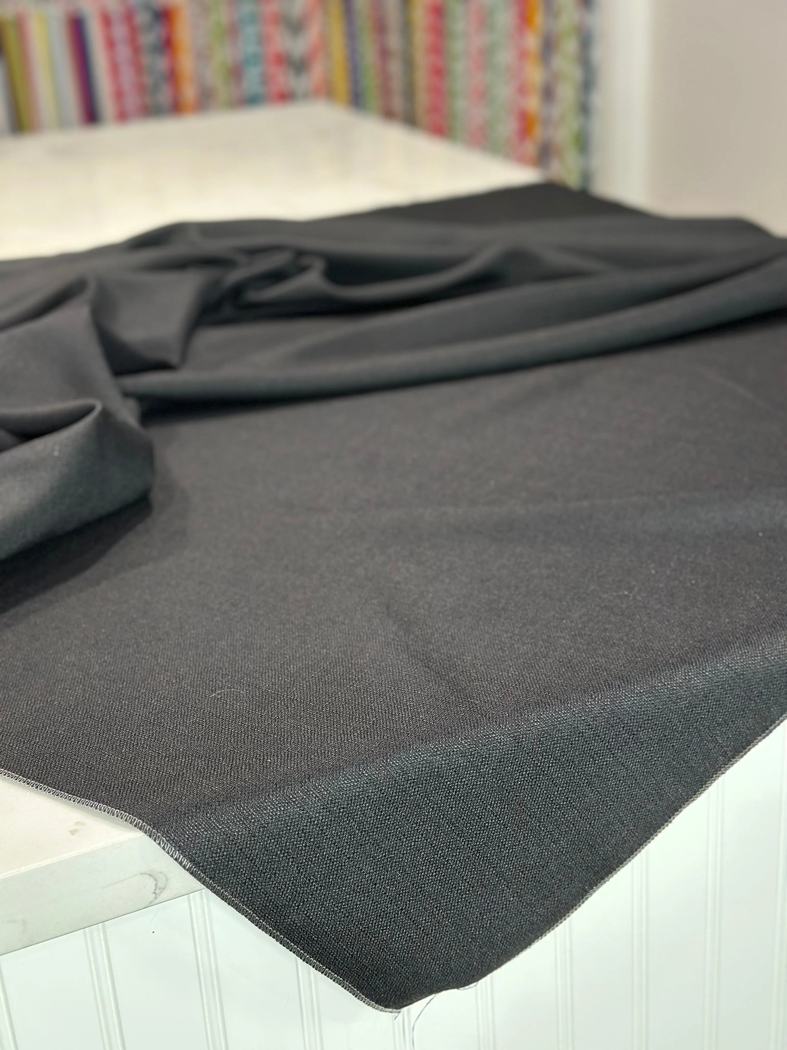 5pcs - Rustic Linen Table Linen 72"x72" Square - Black