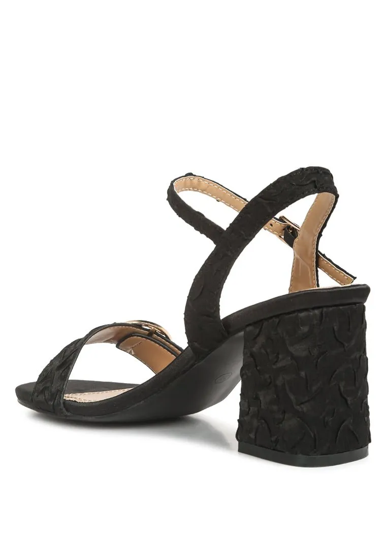 Chaplet Textured Block Heel Sandals  Stylish & Comfortable