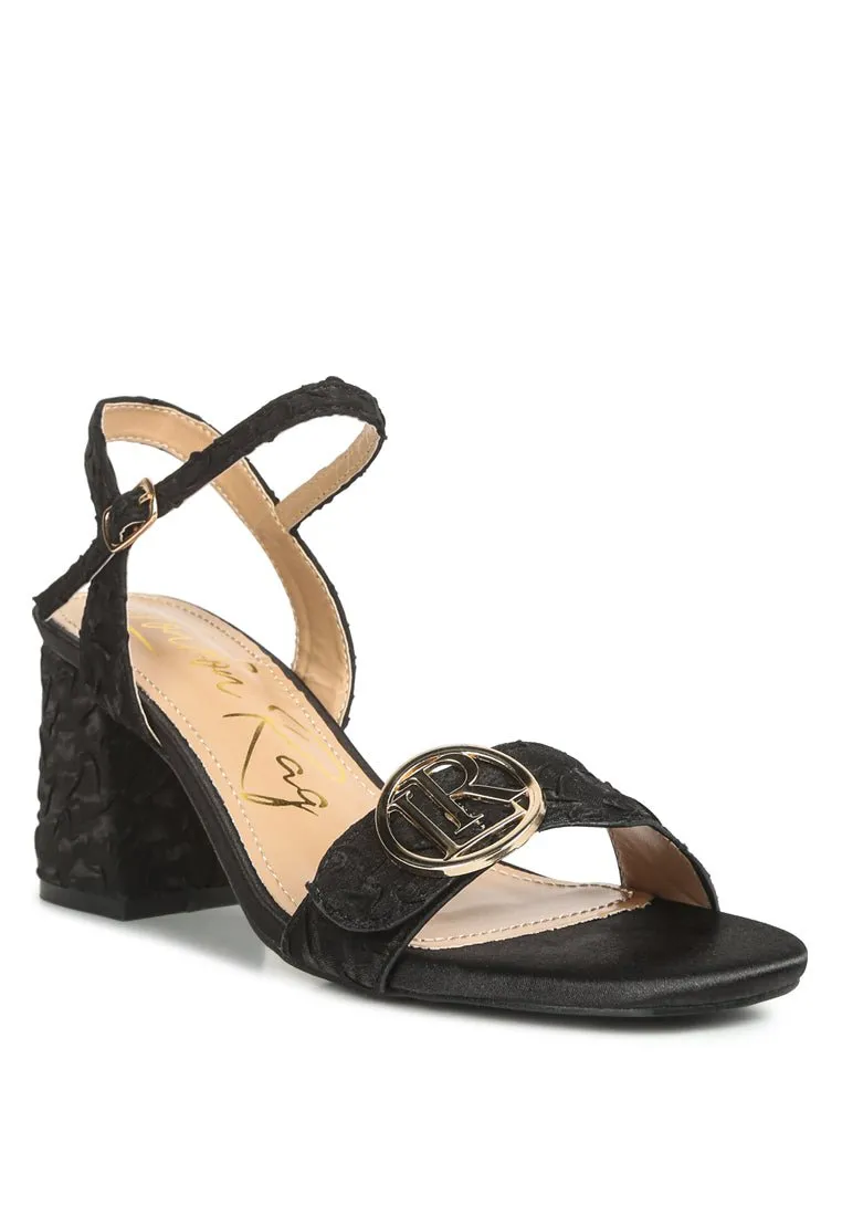 Chaplet Textured Block Heel Sandals  Stylish & Comfortable