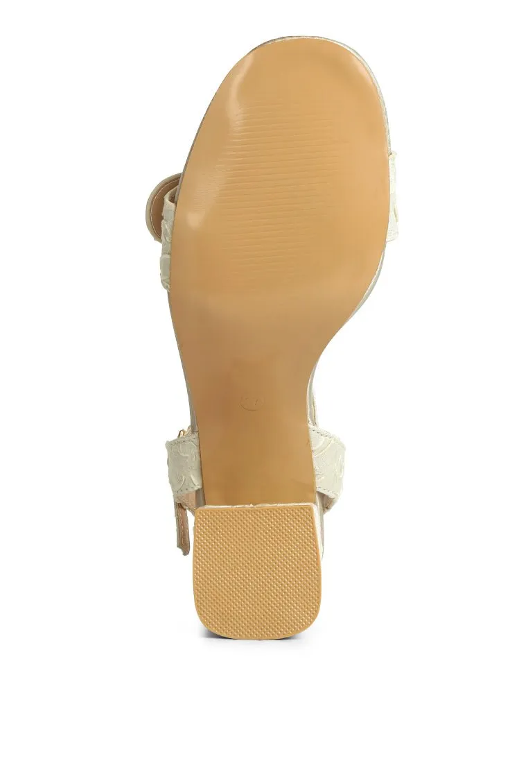 Chaplet Textured Block Heel Sandals  Stylish & Comfortable