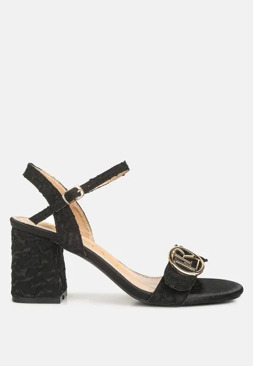 Chaplet Textured Block Heel Sandals  Stylish & Comfortable