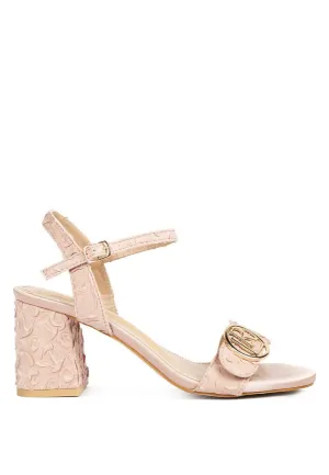 Chaplet Textured Block Heel Sandals  Stylish & Comfortable