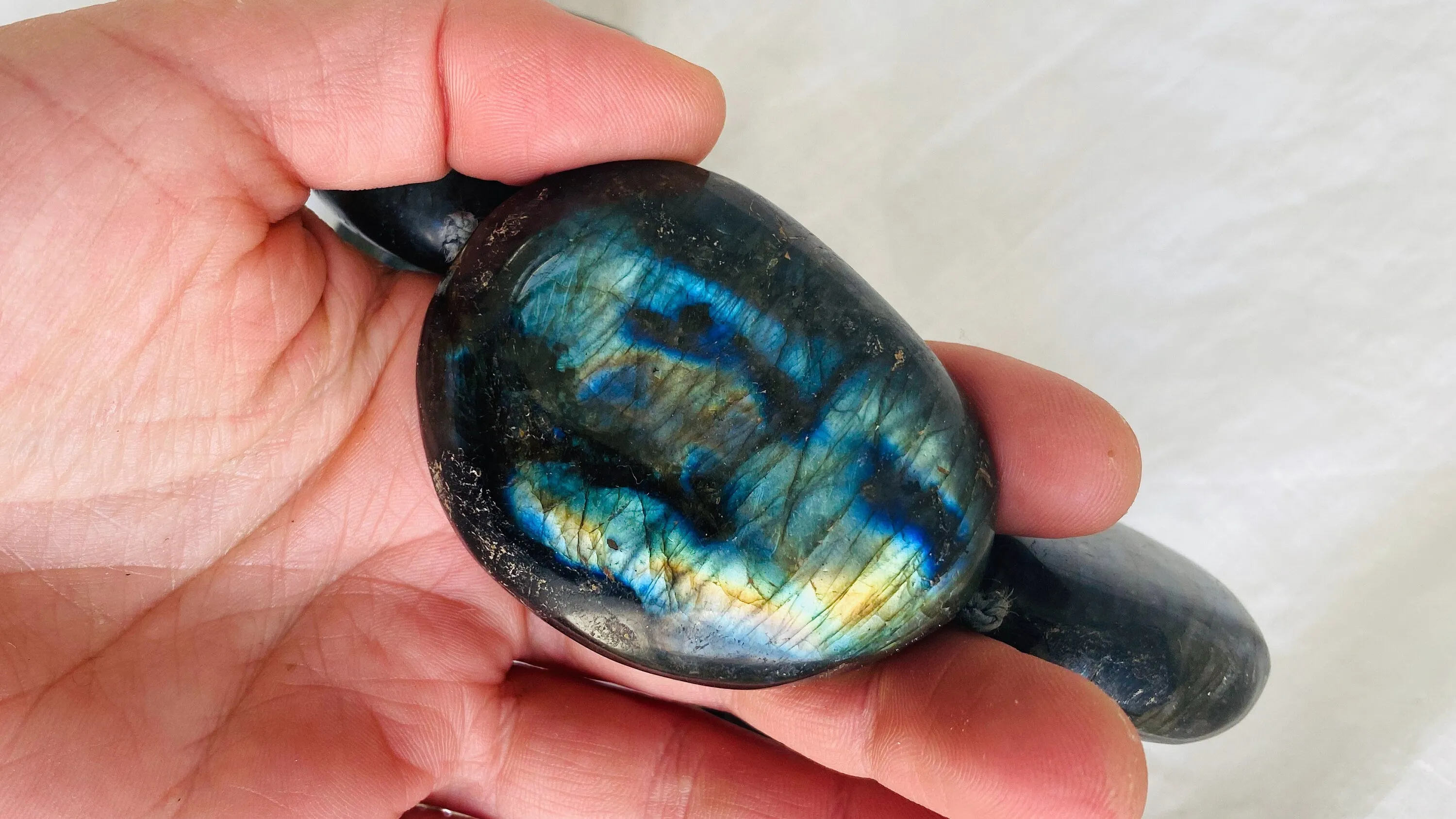 Large Labradorite Necklace. Sterling Silver.
