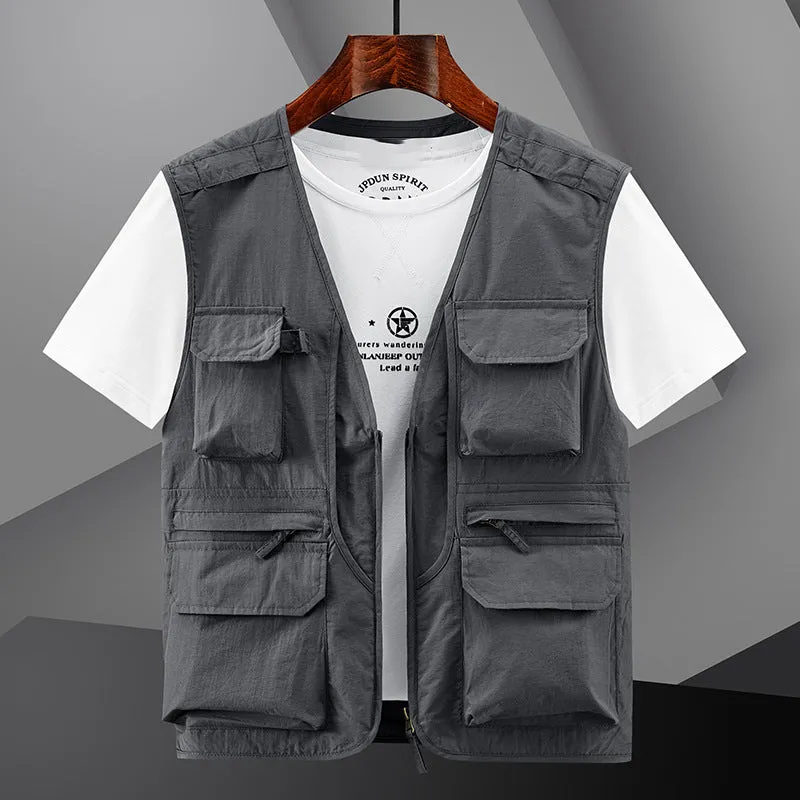 Men's Outdoor Lightweight Breathable Multi-Pocket Vest