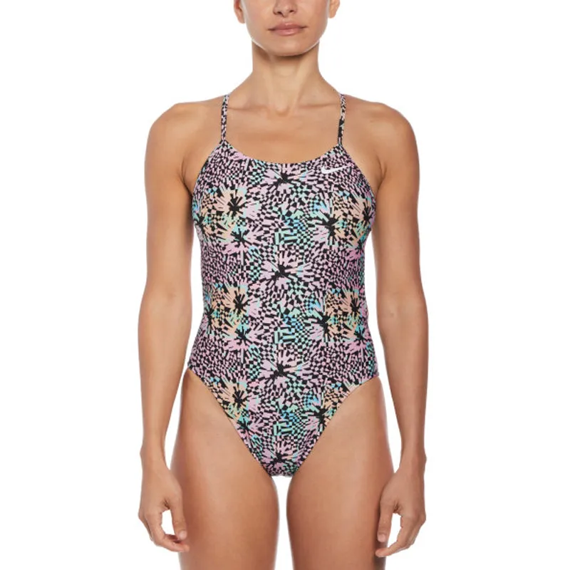 Nike - Hydrastrong Multi Print Cutout One Piece (Pink Bloom)