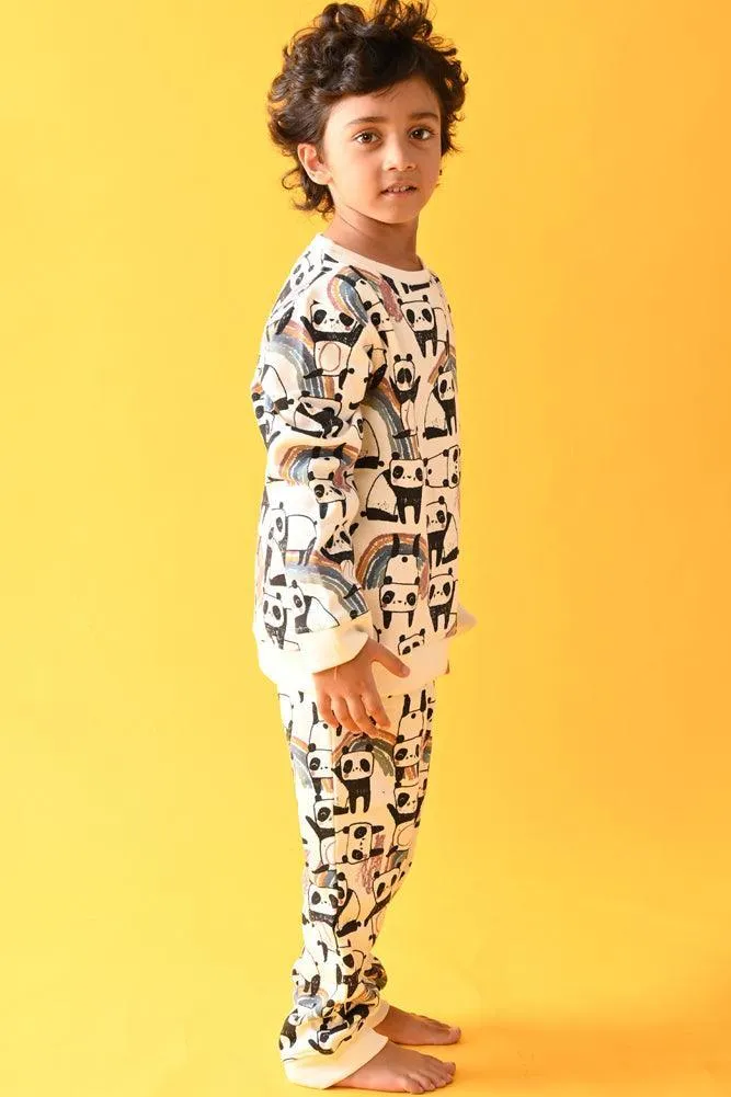 PANDA FLEECE BOYS SWEATSHIRT - WHITE