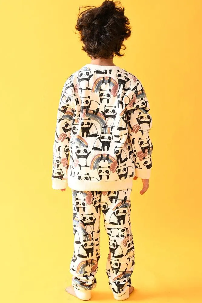 PANDA FLEECE BOYS SWEATSHIRT - WHITE