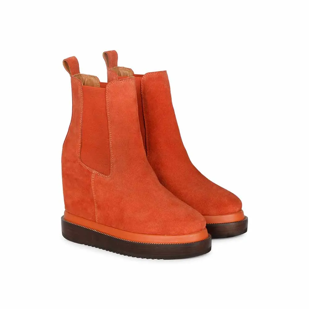Saint G Solid Tan Leather Slip On Ankle Boots