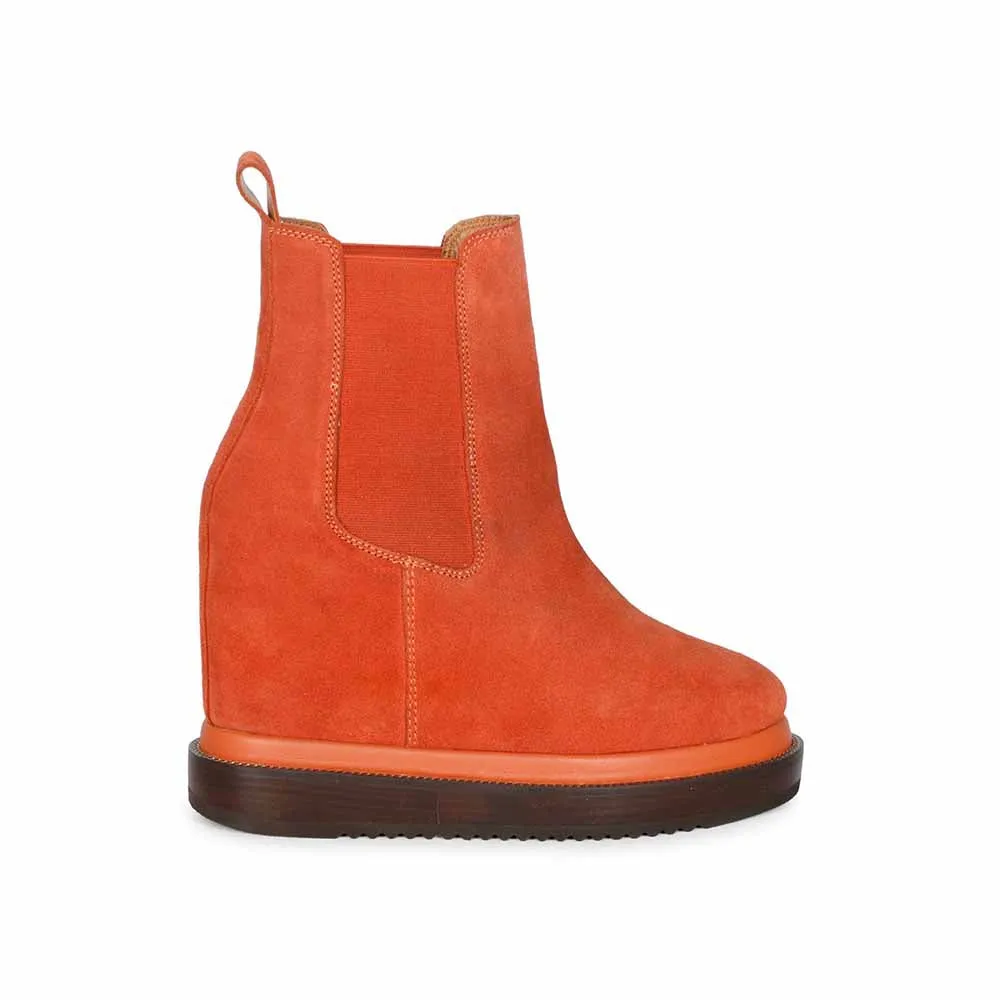 Saint G Solid Tan Leather Slip On Ankle Boots