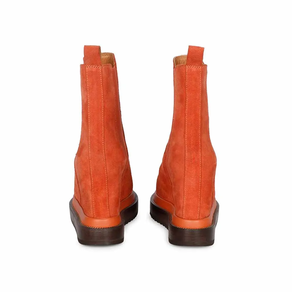 Saint G Solid Tan Leather Slip On Ankle Boots