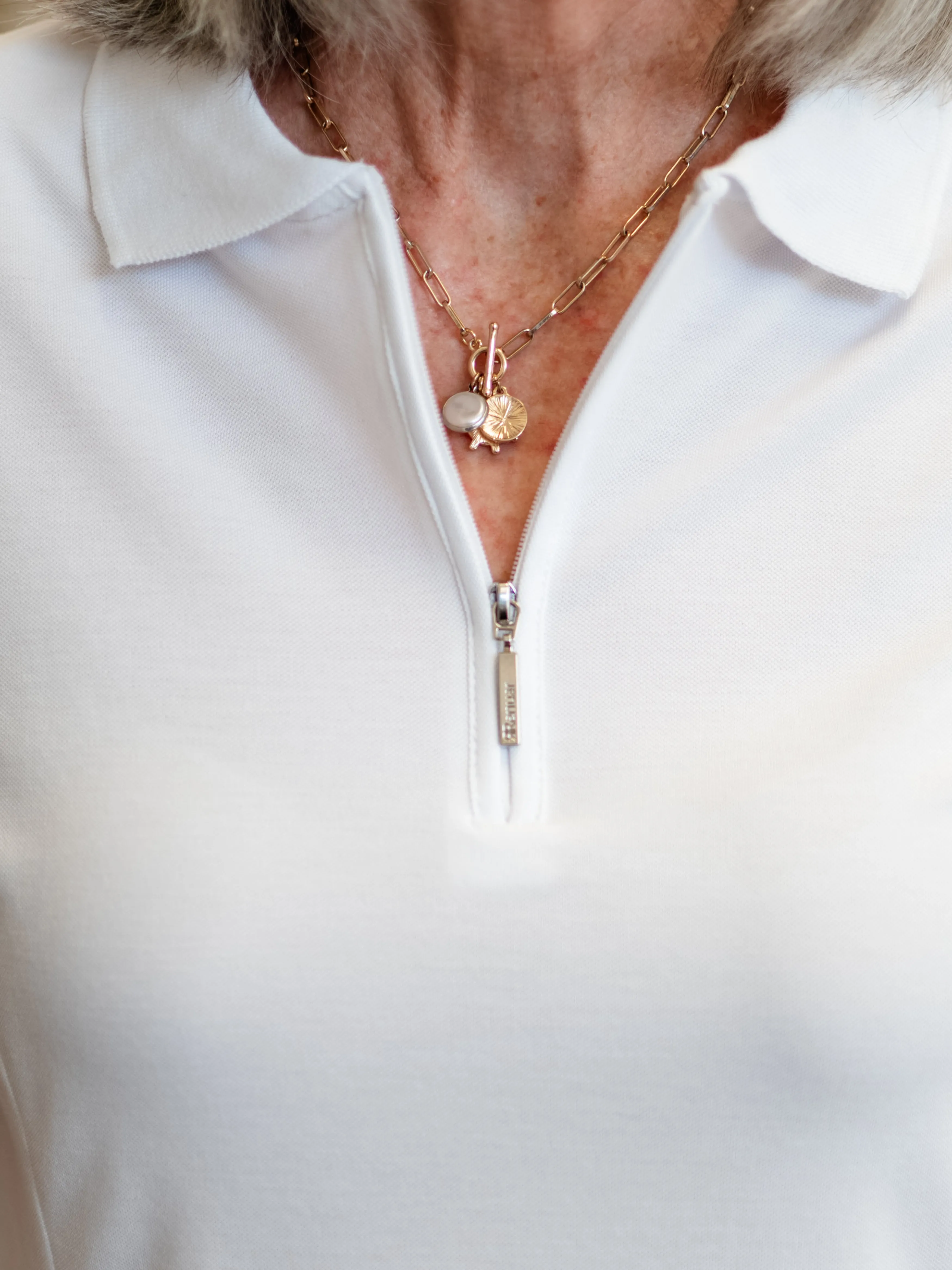 Short Sleeve Knit Polo Top White by Renuar